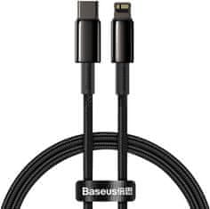Noname Baseus Tungsten Gold rychlonabíjecí / datový kabel USB-C na Lightning PD 20W 1m, černá