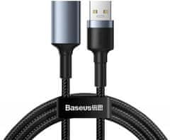 BASEUS kábel Cafule saries USB 3.0, M/F, nabíjecí, 2A, 1m, šedá