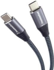 PremiumCord kábel USB-C, USB 3.2 gen. 1, 3A, 5Gbit/s, opletený, 1.5m