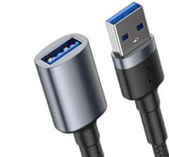 BASEUS kábel Cafule saries USB 3.0, M/F, nabíjecí, 2A, 1m, šedá