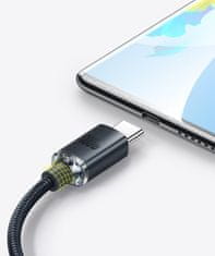 BASEUS nabíjecí / datový kábel Crystal Shine saries USB-A - USB-C, 100W, 1.2m, čierna