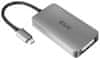 adaptér USB-C 3.2 Gen1 - DVI-D (Dual Link), M/F, aktivní, HDCP OFF, 24.5cm, strieborná