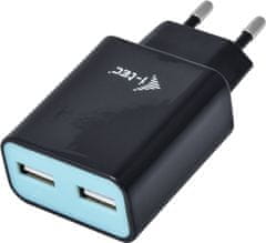 I-TEC síťová nabíječka, 2x USB-A 2.4A, čierna