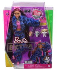 Mattel Barbie Extra Modrá teplákovka s leopardím vzorom GRN27
