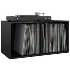 Vidaxl Box na vinylové platne lesklý čierny 71x34x36 cm drevotrieska