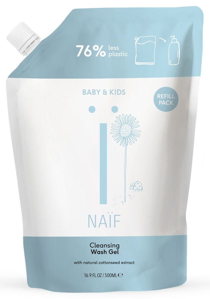 NAIF Čistiaci a umývací gél pre deti a bábätká 500 ml náhradná náplň