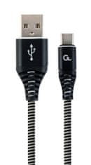 Gembird kábel CABLEXPERT USB-A - USB-C, M/M, PREMIUM QUALITY, opletený, 2m, čierna/biela