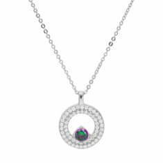 Brilio Silver Žiarivý strieborný náhrdelník s dúhovým topazom Mystic Stone MP04957A (retiazka, prívesok)