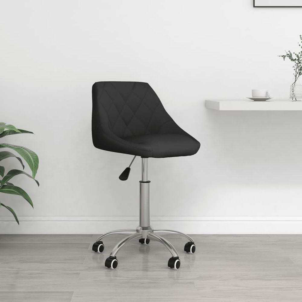 Vidaxl Otočná kancelárska stolička čierna umelá koža