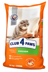 Club4Paws Premium  pre mačky s kuracim mäsom 14kg + 1x set Club4Paws s kuracim mäsom a lososem 340g