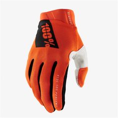 100% rukavice RIDEFIT fluo černo-oranžovo-biele S