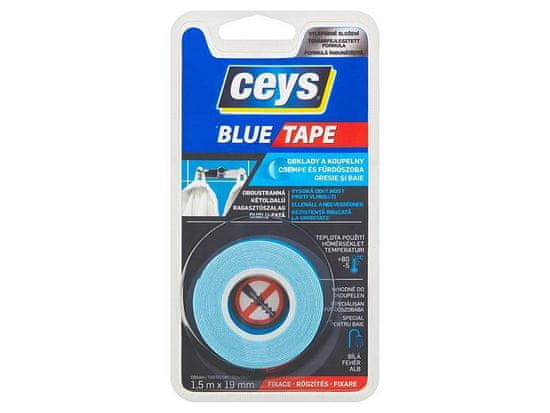 Ceys Páska Ceys Blue tape, obojstranná páska, lepiaca, 1,5 m x 19 mm
