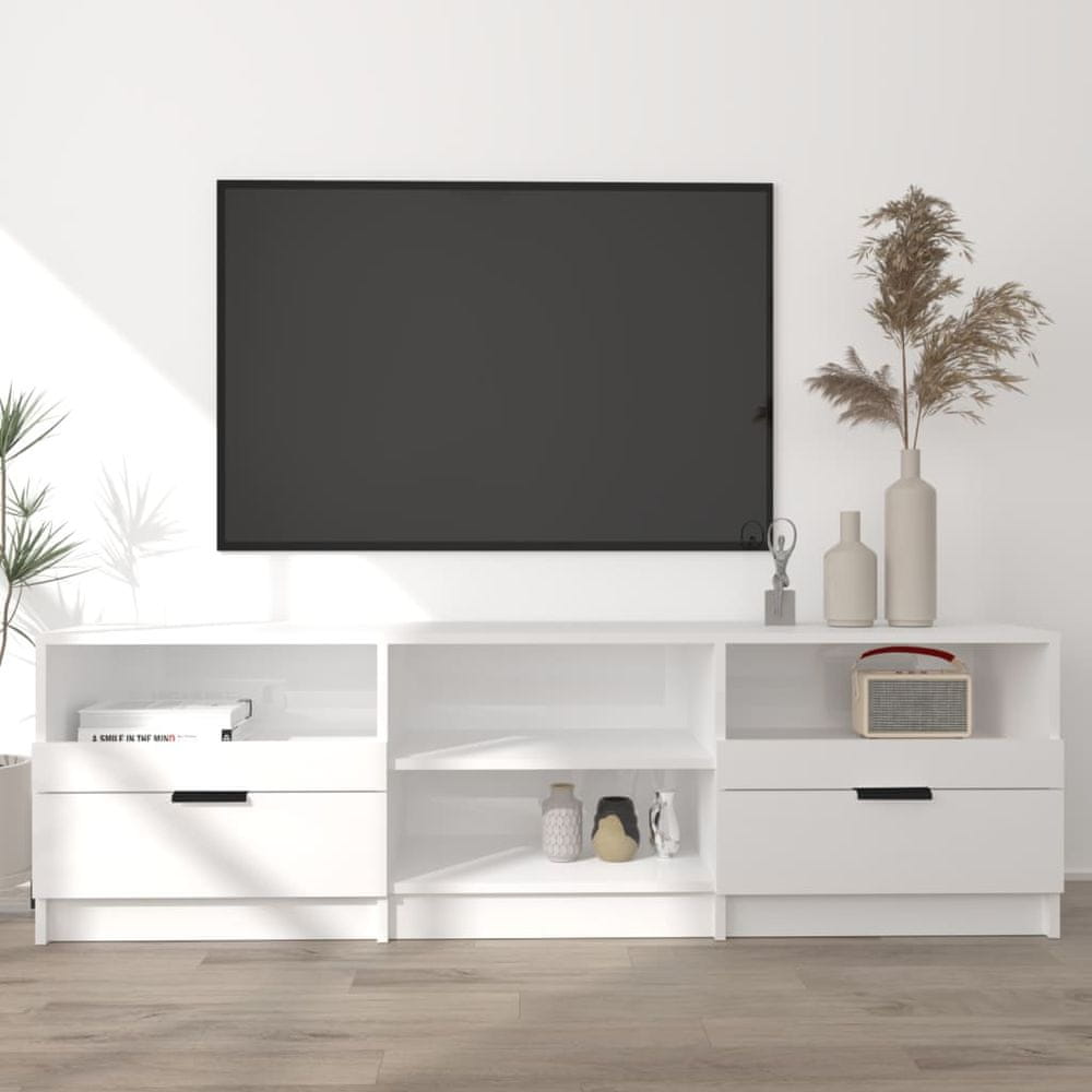 Vidaxl TV skrinka, biela, vysoký lesk, 150x33,5x45 cm
