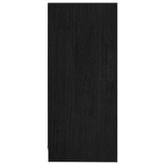 Vidaxl Bočná skrinka čierna 35,5x33,5x76 cm borovicový masív