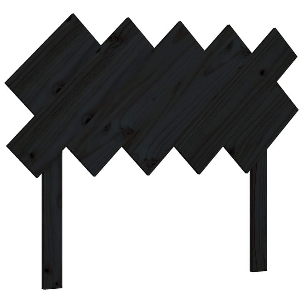Vidaxl Čelo postele čierne 104x3x80,5 cm masívna borovica
