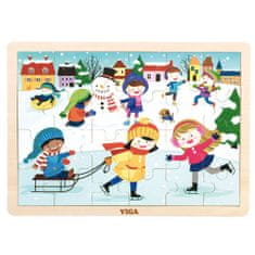 Viga Detské drevené puzzle Zima