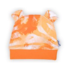 NICOL Dojčenská bavlnená čiapočka Tomi oranžová - 68 (4-6m)
