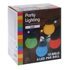 ProGarden Svetelná reťaz LED PARTY 10 žiaroviek farebné
