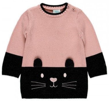 Boboli dievčenské pletené šaty s mačičkou 245045 ružová 110