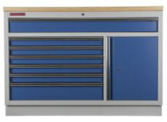 AHProfi Celokovová široká dielenská skrinka PROFI BLUE, 7 zásuviek, skrinka - MTGC1371