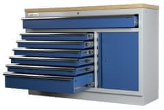 AHProfi Celokovová široká dielenská skrinka PROFI BLUE, 7 zásuviek, skrinka - MTGC1371
