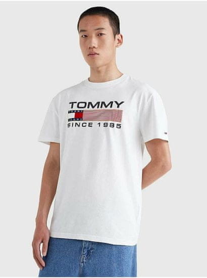 Tommy Jeans Biele pánske tričko Tommy Jeans