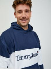 Tommy Jeans Mikiny s kapucou pre mužov Tommy Jeans - tmavomodrá, biela XL