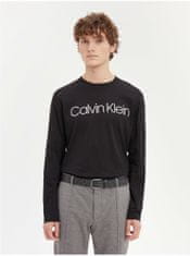 Calvin Klein Čierny pánsky vzorovaný opasok Calvin Klein Jeans 90