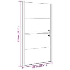 Vidaxl Sprchové dvere, 100x178 cm, tvrdené polomatné sklo