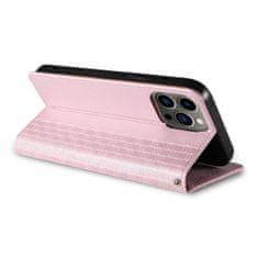 MG Magnet Strap knižkové kožené puzdro na iPhone 13 Pro Max, ružové
