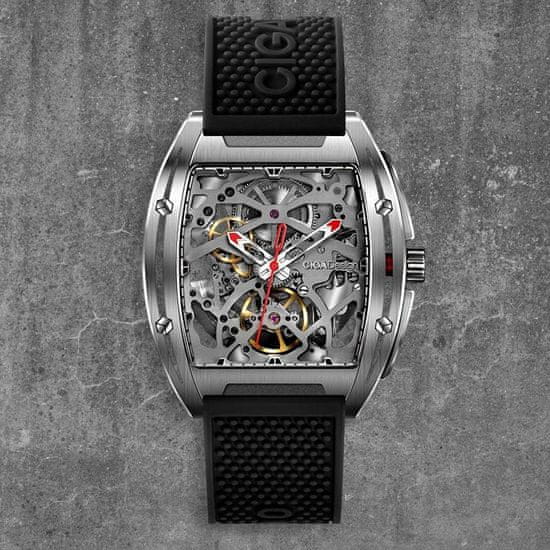 Ciga Design Náramkové hodinky Z-Series z nehrdzavejúcej ocele Automatic Mechanical Skeleton Black