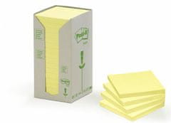 3M Samolepiaci bloček "Nature", žltá, 76 x 76 mm, 16x 100 listov, recyklovaný, 7100172245