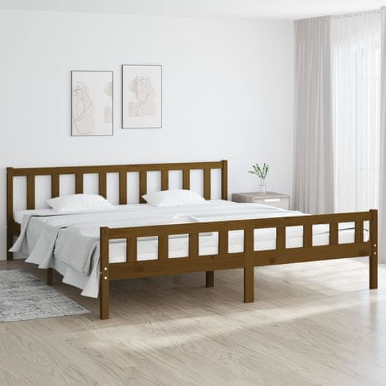 Vidaxl Rám postele, medovo hnedý, masívne drevo, 200 x 200 cm