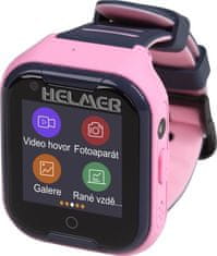 Helmer detské hodinky LK 709 s GPS lokátorom / dot. display/ 4G/ IP67/ micro SIM/ videohovor/ foto/ Android a iOS/ ružové