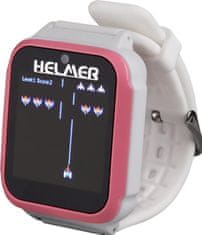 Helmer dětské chytré hodinky KW 801/ 1.54" TFT/ dotykový display/ foto/ video/ 6 her/ micro SD/ čeština/ růžovo-bílé