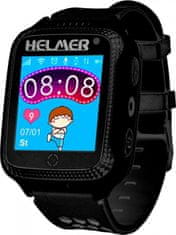 Helmer detské hodinky LK 707 s GPS lokátorom / dotykový displej / IP65 / micro SIM / kompatibilný s Android a iOS / čierne