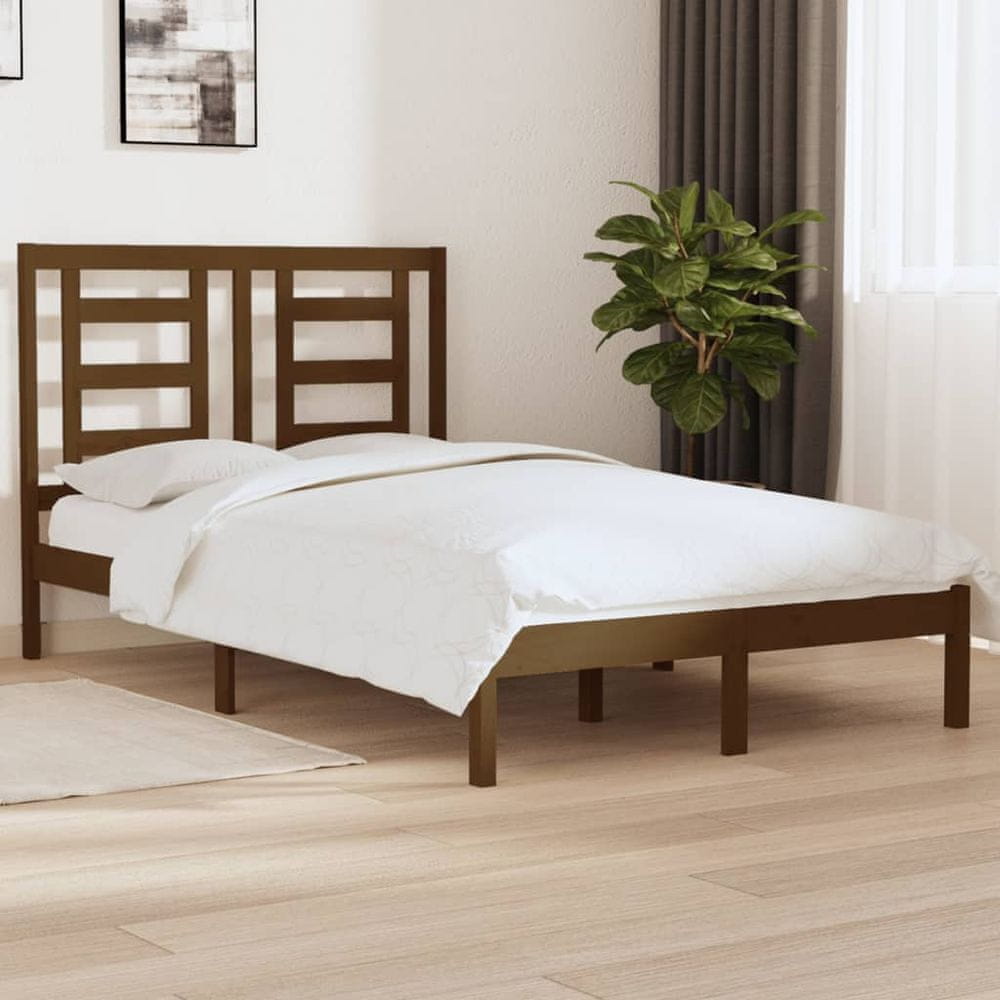 Vidaxl Rám postele, medovo hnedý, masívne borovicové drevo, 120 x 200 cm