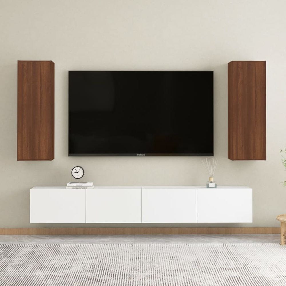 Vidaxl TV stolíky 2 ks hnedý dub 30,5x30x90 cm spracované drevo