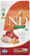 N&D PUMPKIN Cat GF Quail & Granátové jablko Neutered Adult 300 g