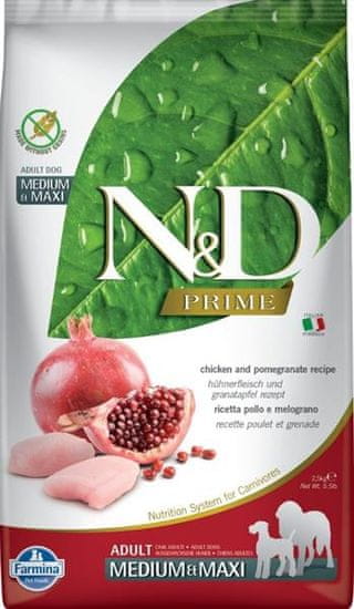 N&D PRIME GF Chicken & Pomegranate Puppy Medium & Maxi 2,5 kg