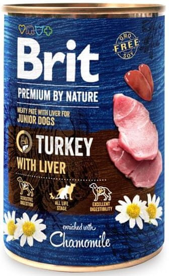 Brit Premium by Nature Dog konz. - Turkey with Liver 400 g