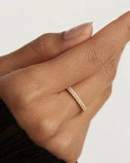 PDPAOLA Pôvabný pozlátený prsteň so zirkónmi TIARA AN01-665 (Obvod 50 mm)