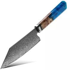 IZMAEL Damaškový kuchynský nôž Kurume-Small Cleaver/Modrá/26,1cm KP20027