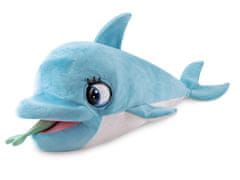 Mikro Trading Blu Blu plyšový delfín 54 cm na batérie so zvukom a príslušenstvom v krabici