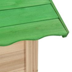 Vidaxl Detský domček na hranie, jedľové drevo, zelený