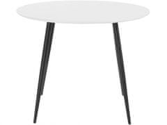 Danish Style Jedálenský stôl Rex, 100 cm, biela/ čierna