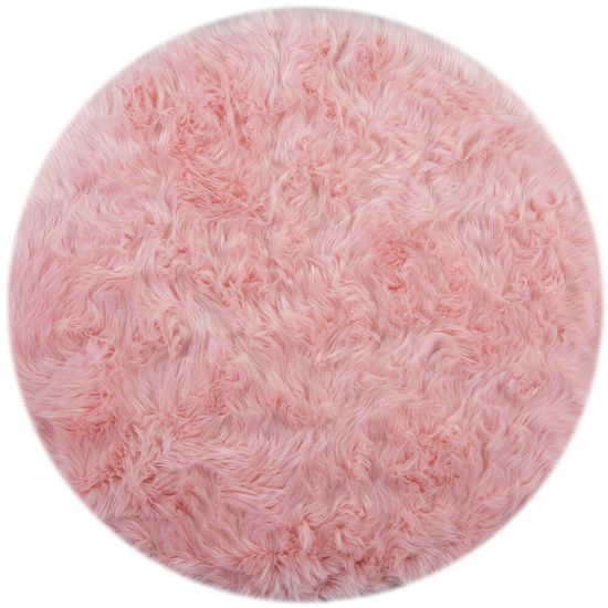 Flair Kusový koberec Faux Fur Sheepskin Pink kruh