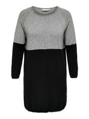 Only Carmakoma Dámske šaty CARLAURA Regular Fit 15183362 Medium Grey Melange W. BLACK STRIPE (Veľkosť 3XL/4XL)