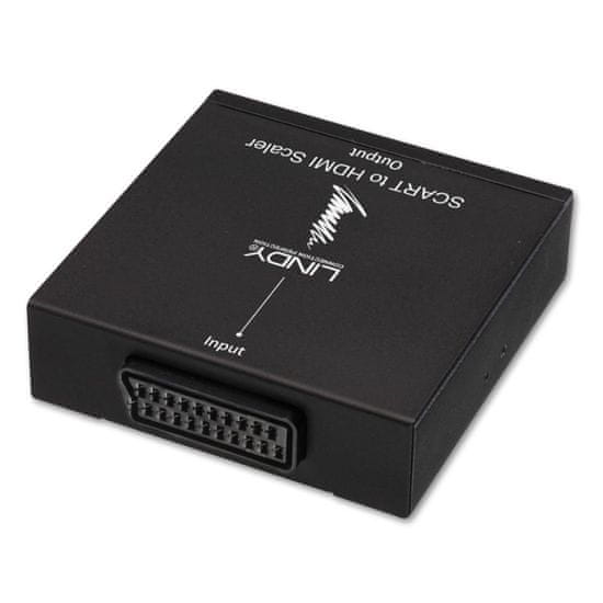 Lindy Konvertor SCART na HDMI, Upscaler, 720p HD, RGB/Composite auto-detection, čierny