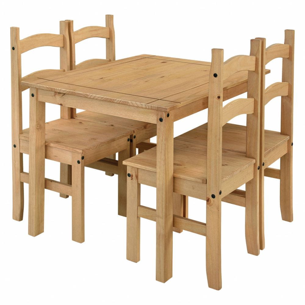eoshop Stôl + 4 stoličky CORONA 3 vosk